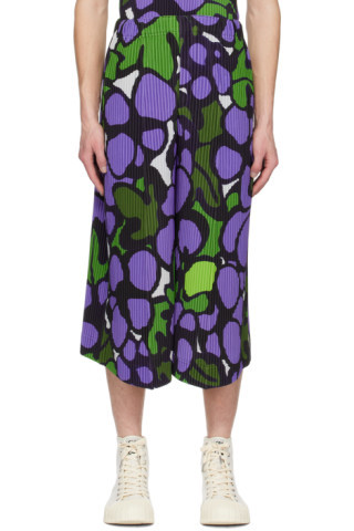 Homme Plissé Issey Miyake - Purple Printed Trousers | SSENSE