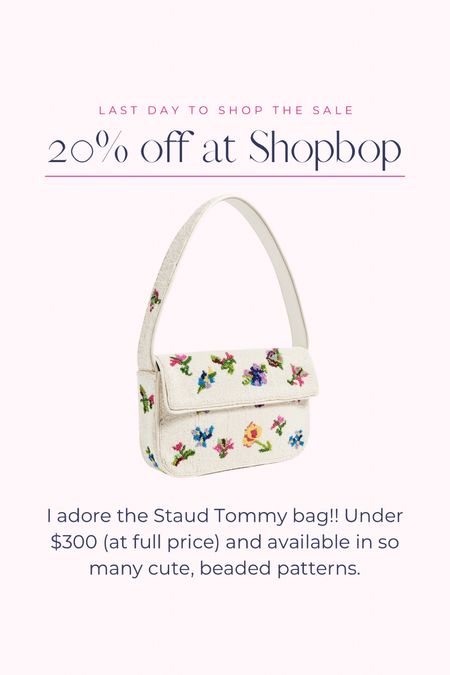 The Staud Tommy bag is such a cute style! Holds more than the essentials — perfect for going out, date night, dinner, etc. 
So many fun, beaded patterns to choose from!
Under $300, but you can save 20% during the Shopbop sale with code SPRING20

#LTKitbag #LTKSeasonal #LTKsalealert