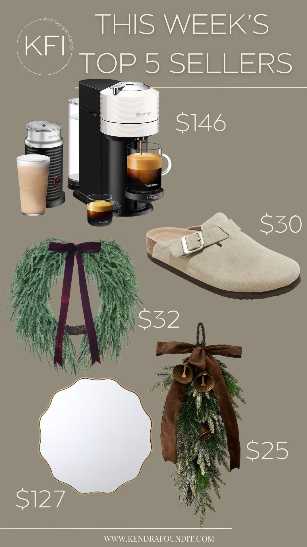 This week’s top LTK best sellers are all about modern organic holiday decor and designer-inspired finds for less 🎄 From a Walmart Christmas wreath and door swag to the Target Birkenstock Boston clog dupes everyone’s obsessed with, these finds are flying fast. The Serena & Lily mirror dupe from Lowe’s is a standout for anyone creating a neutral, transitional home, and the Nespresso coffee maker (on sale!) makes the perfect cozy gift or kitchen upgrade. Each piece blends warm textures, timeless design, and affordable luxury — proof that you can get the high-end holiday look without overspending.

#LTKSaleAlert #LTKSeasonal #LTKHome