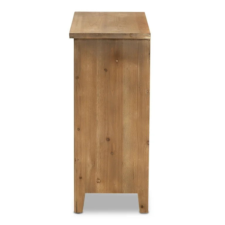 Baxton Studio Clement Rustic Transitional Medium Oak Finished 3-Drawer Wood Spindle Chest - Walma... | Walmart (US)
