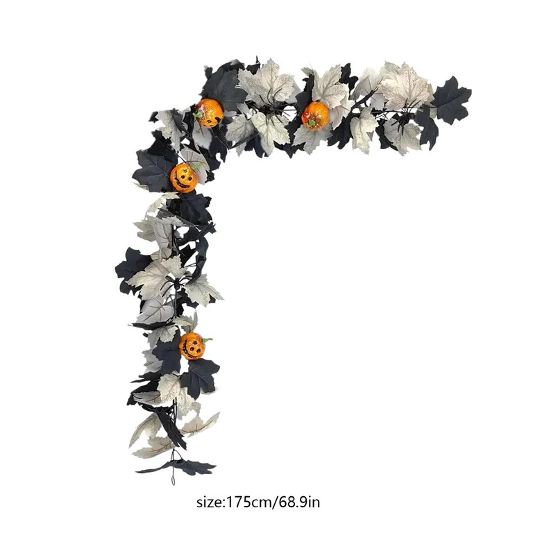 Halloween Pumpkin Garland - 68" Fall Leaf Decor for Mantle, Staircase & Porch, Outdoor/Indoor Aut... | Walmart (US)