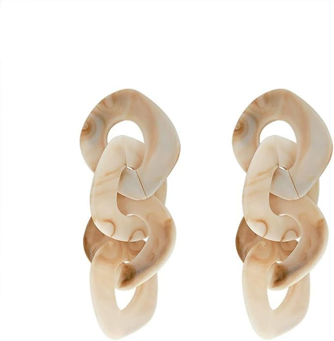 Exaggerated Acrylic Dangle Earring Jewelry for Women Irregular Circle Pendant Drop Resin Earrings... | Amazon (US)