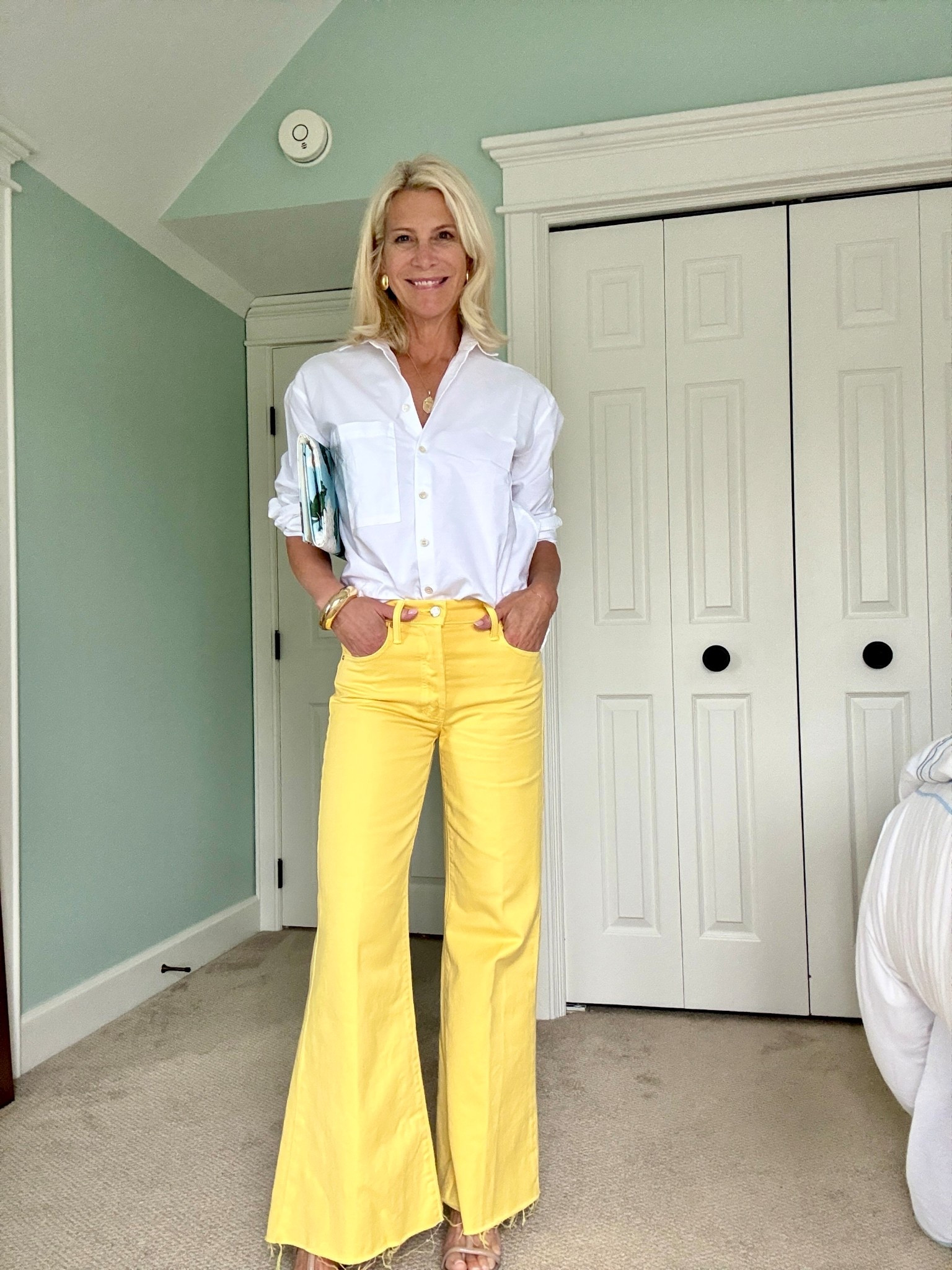 Colored jeans are the best.  As summer approaches, these yellow jeans are a perfect alternative to regular denim.  Paired with my fav white button down by AYR :)

#LTKootd #LTKOver40 #LTKTravel