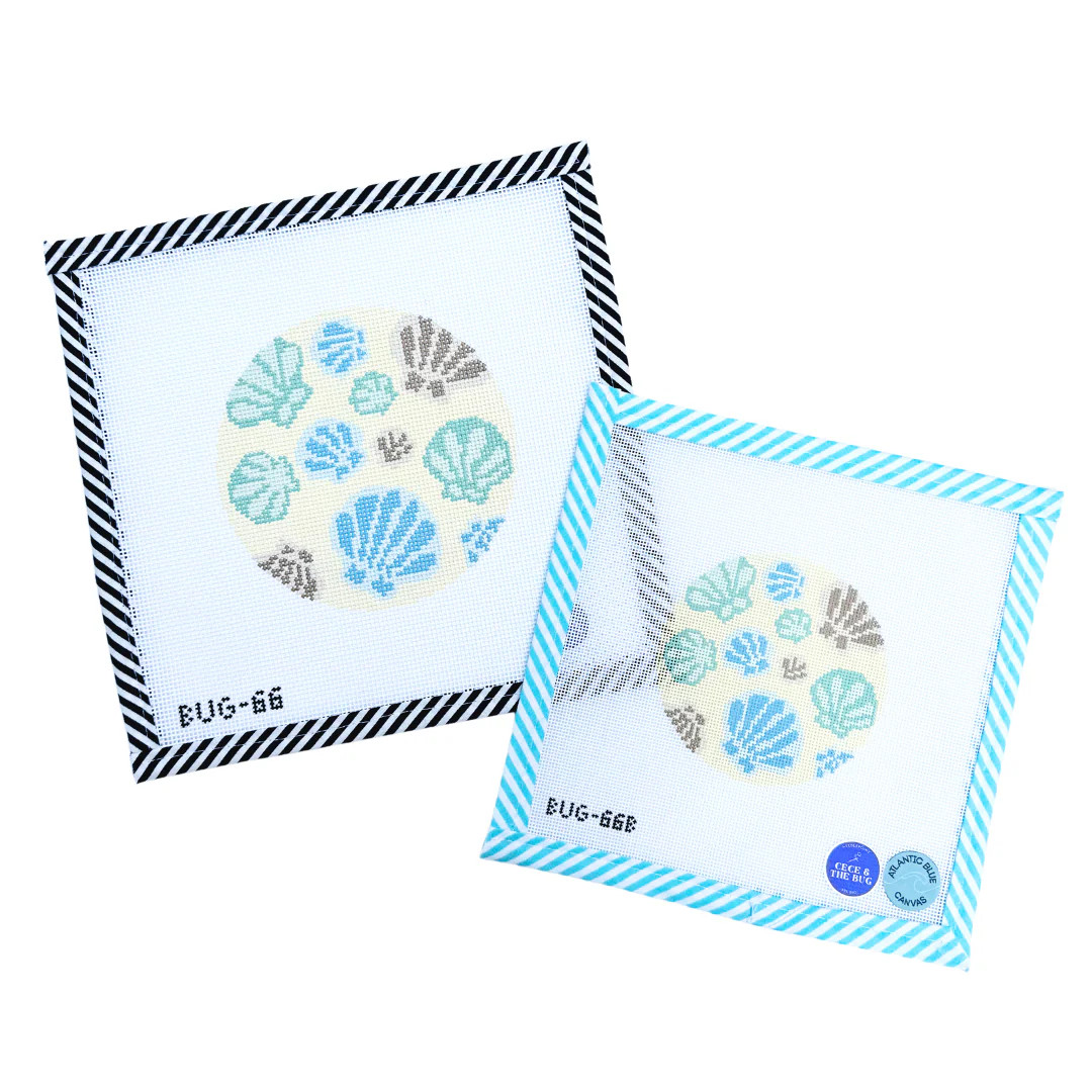 Seashell Coaster - Neutrals - 18 Mesh | Atlantic Blue Canvas
