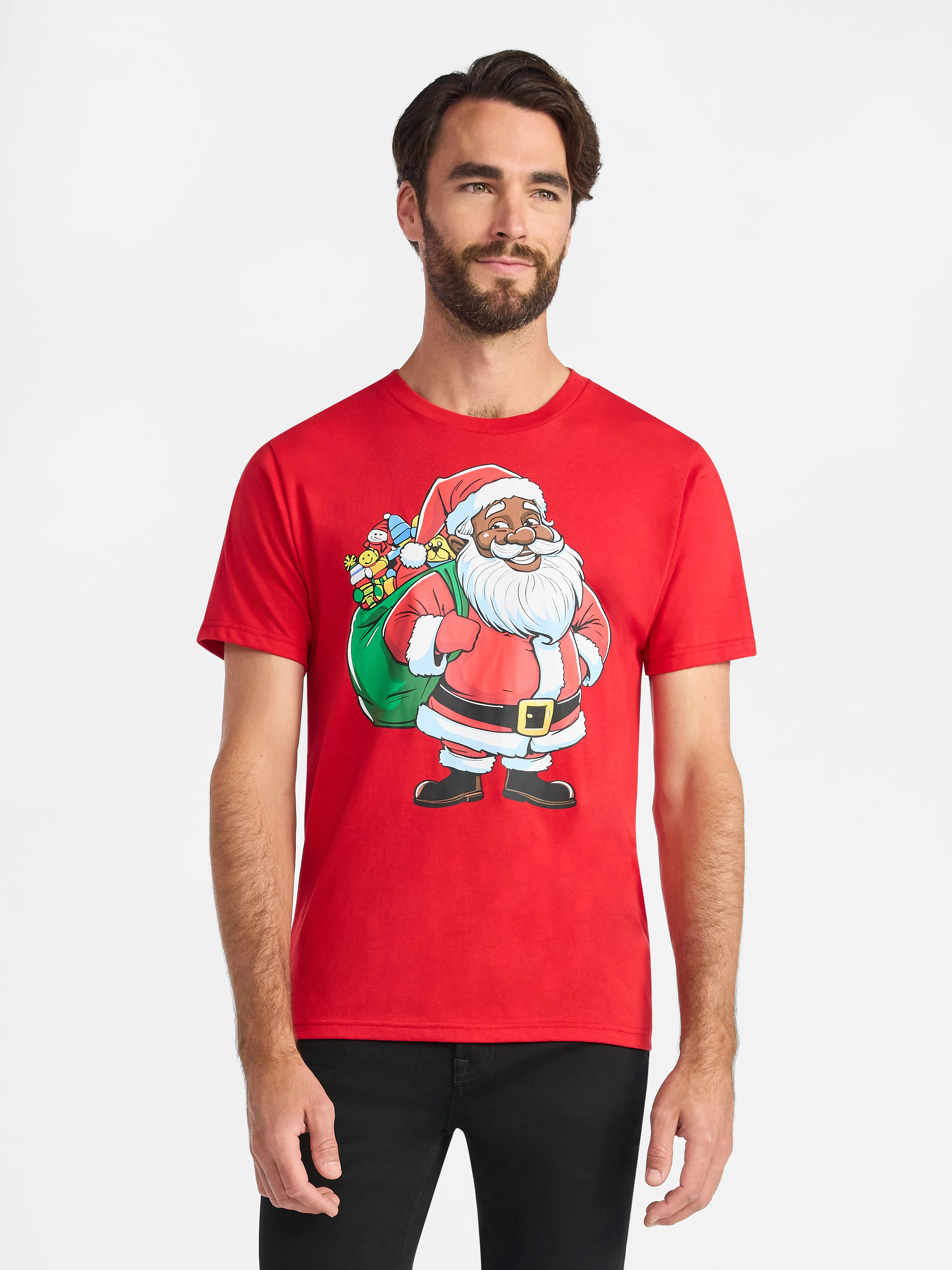 Christmas Men's and Big Men's Santa's Arrival Graphic Tee from Holiday Time, Sizes S-3XL | Walmart (US)