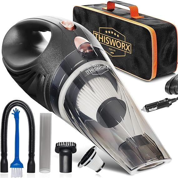 ThisWorx Car Vacuum Cleaner - Car Accessories - Small 12V High Power Handheld Portable Car Vacuum... | Amazon (US)