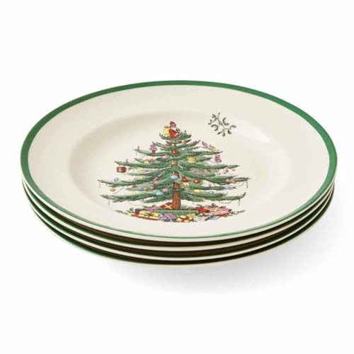 Spode Christmas Tree 10.5" Dinner Plate (Set of 4) - Festive Holiday Stoneware Plate with Christm... | Amazon (US)