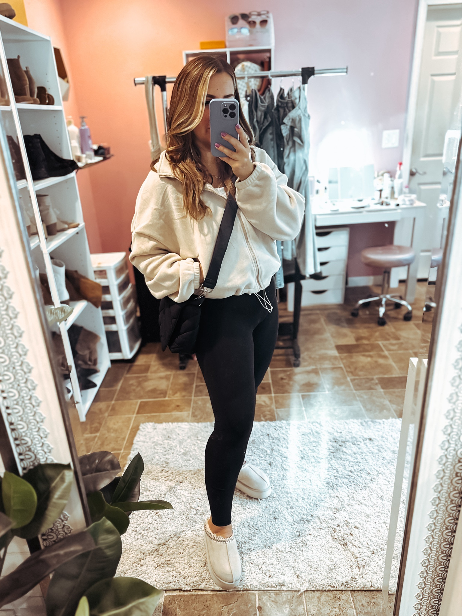 Fall athleisure outfit idea. Zip up fleece and leggings. Wearing a size medium. 

#LTKSeasonal #LTKStyleTip #LTKFindsUnder50