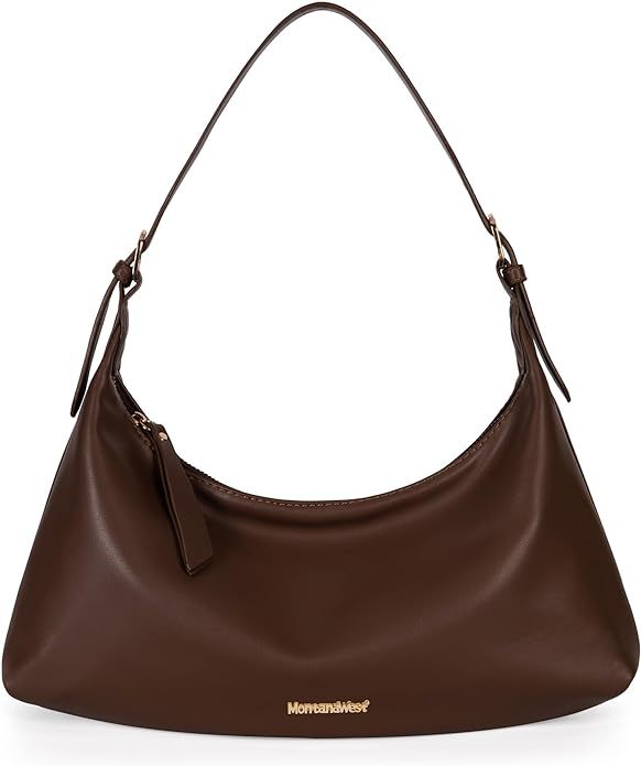 Montana West MEDIUM Shoulder Purses for Women Crescent Hobo Bags Trendy Purses | Amazon (US)