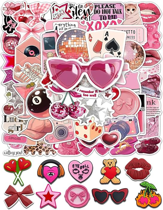 50PCS Pink Aesthetic Stickers for Women, Lucky Girl Y2K Waterproof Vinyl Decals for Water Bottle,... | Amazon (US)