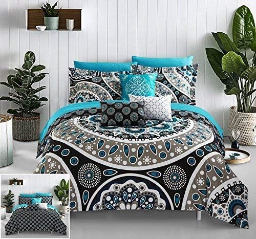 Chic Home Mornington Large Scale Contempo Bohemian Reversible Printed with Embroidered Details. K... | Amazon (US)