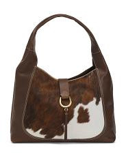 made in italy leather flap over hobo | TJ Maxx