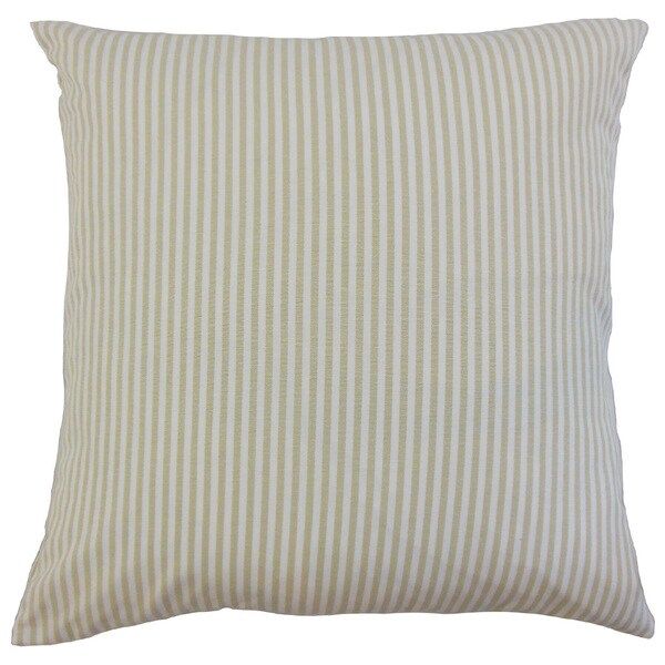 Ira Stripes 22-inch Down Feather Throw Pillow Beige | Bed Bath & Beyond