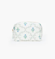 The Mini Quilted Cosmetic Bag - Green Trellis | Hill House Home US