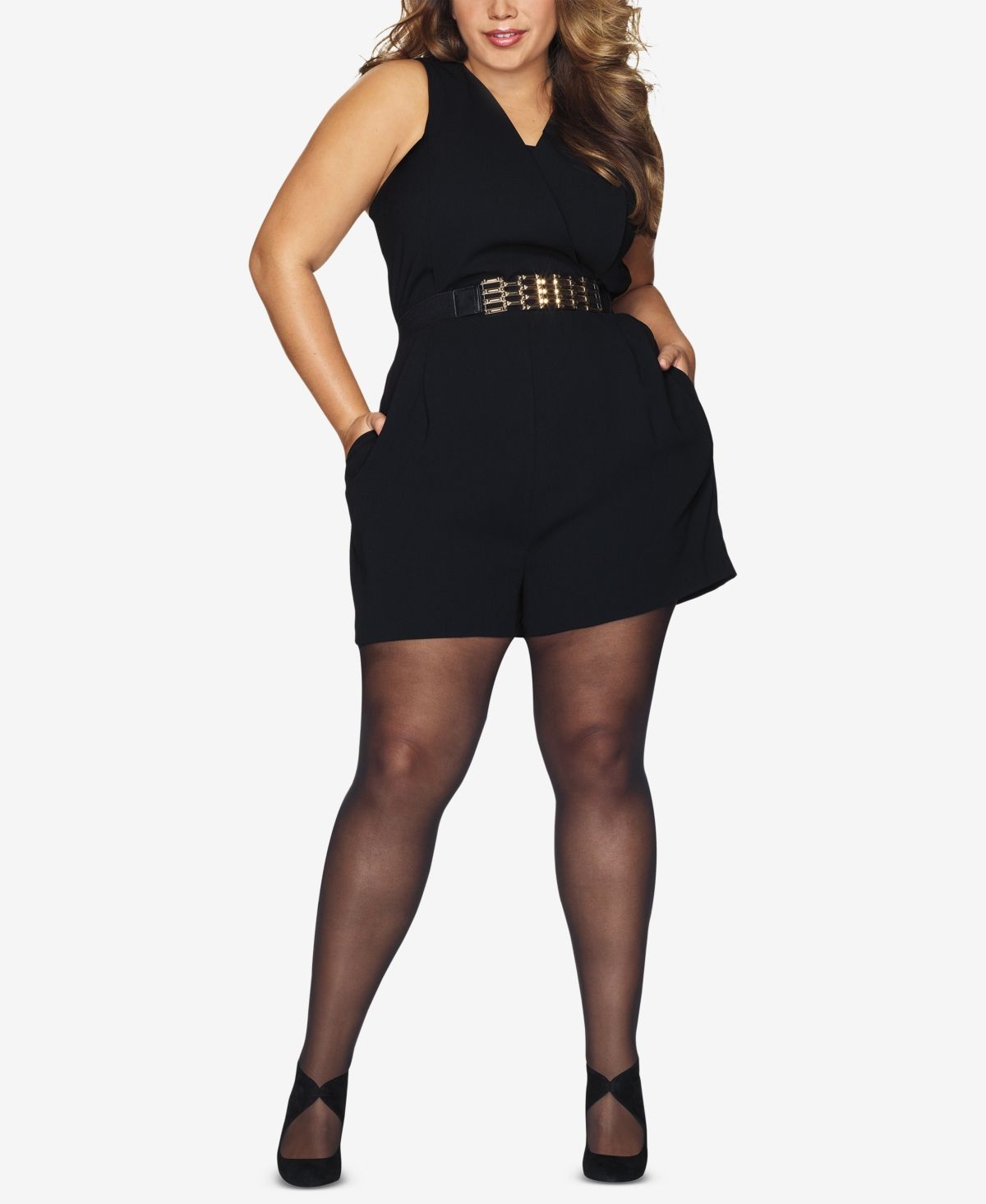 Hanes Curves Plus Size Black Out Tights | Macys (US)