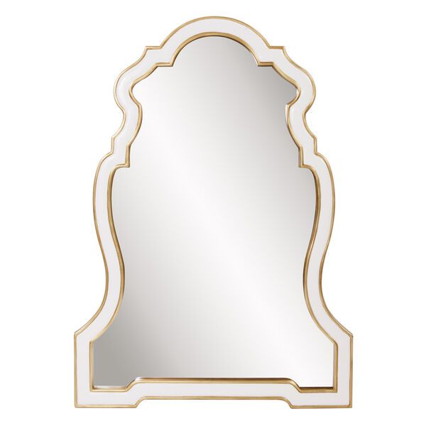 Cleopatra White Keyhole Mirror | Bellacor