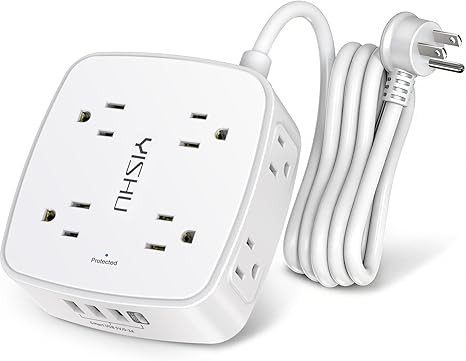 6 Ft Surge Protector Power Strip - 8 Widely Outlets with 4 USB Ports, 3 Side Outlet Extender with... | Amazon (US)