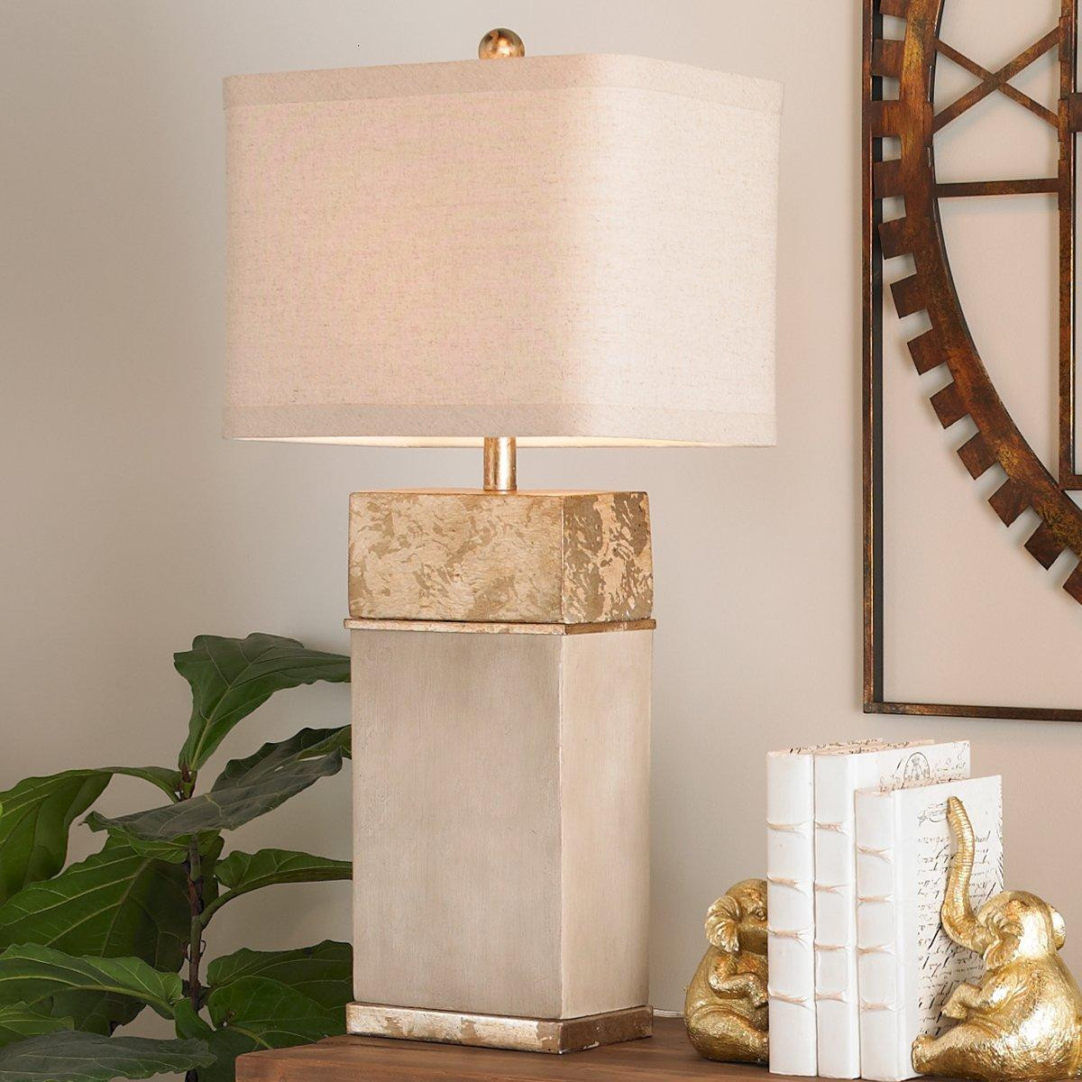 Concrete Block Gold Leaf Table Lamp | Shades of Light