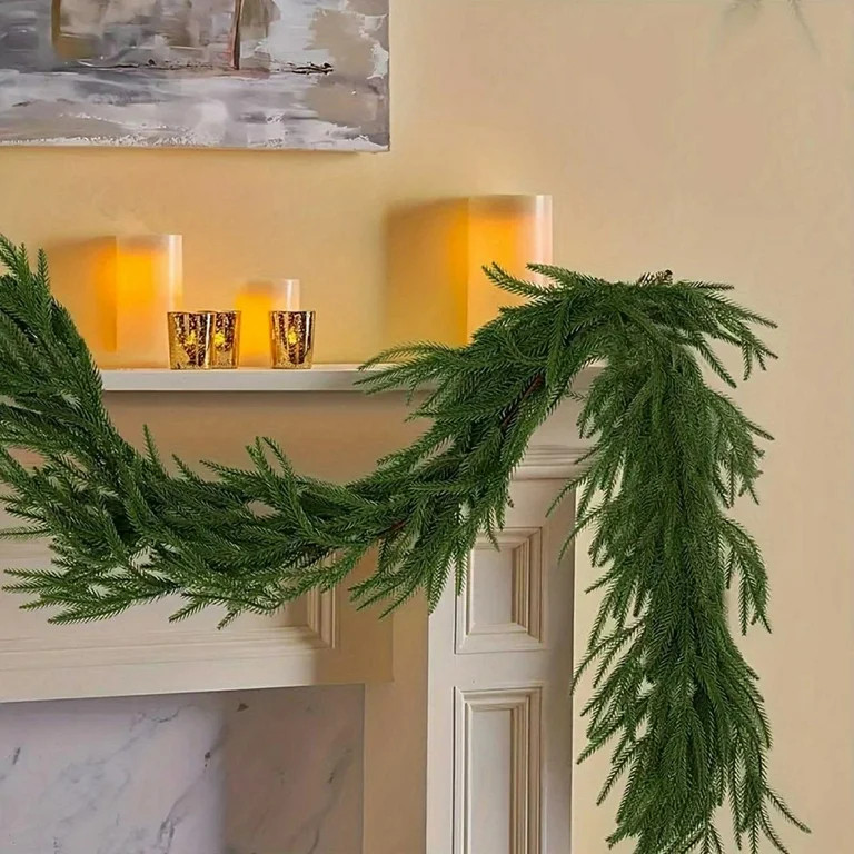 Real Touch Norfolk Pine Christmas Garland (Norfolk, 9FT) | Walmart (US)