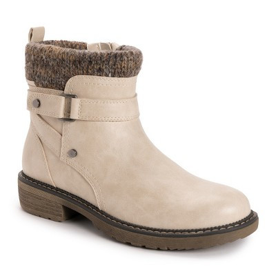 MUK LUKS Women's Garland Gina Boots, Cream, 6 | Target
