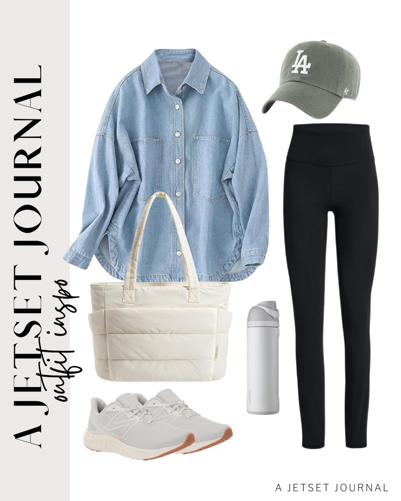 Wearing buttery-soft leggings is my thing, so I paired them with LifeShe’s oversized denim shirt jacket, and I loved it! Add this puffy tote bag and a cap for the final touch. 

 #LTKSeasonal #LTKSaleAlert #LTKTravel
