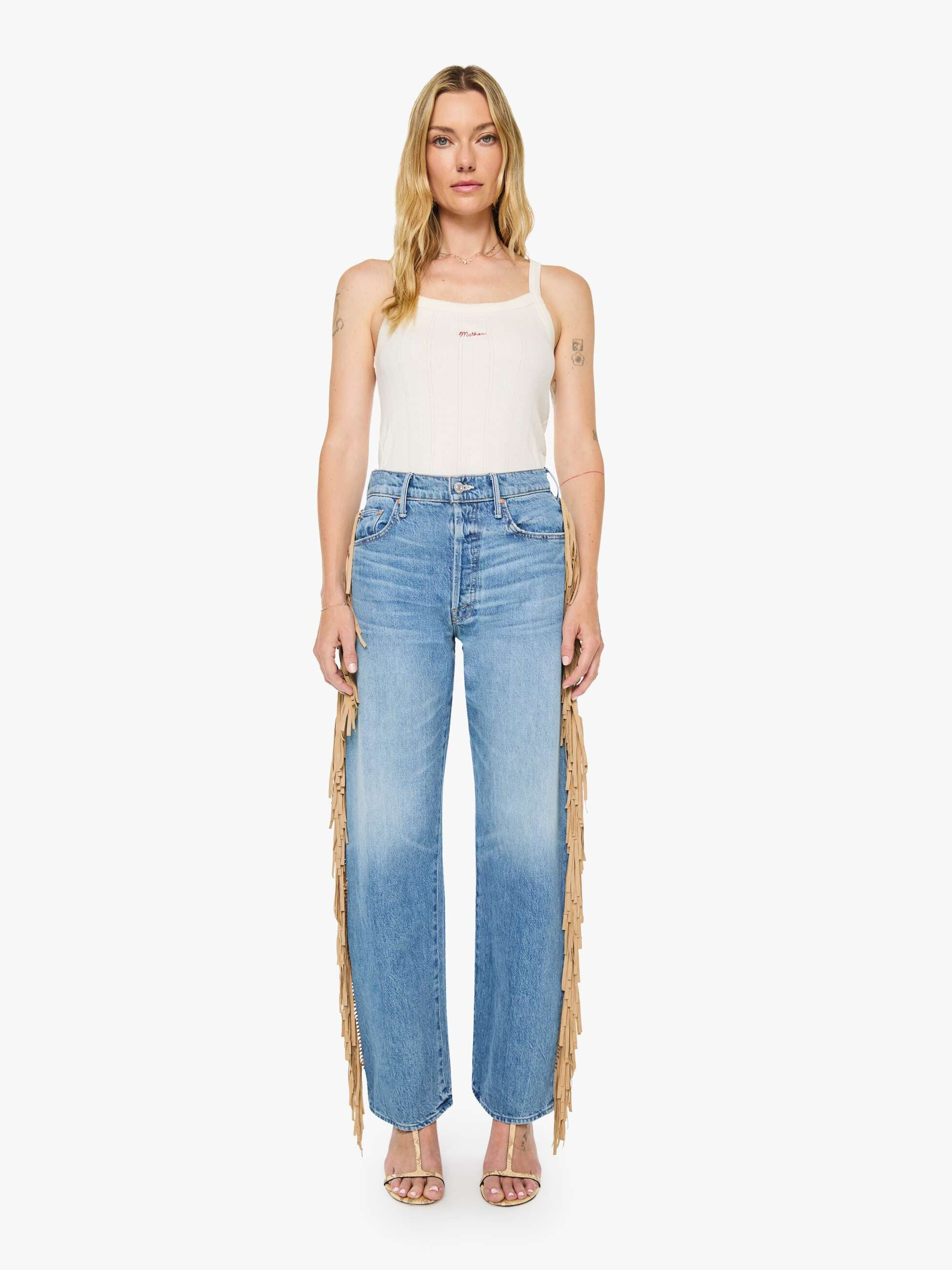 The Fringe Half-Pipe Button Sneak - Folkstar | Mother Denim