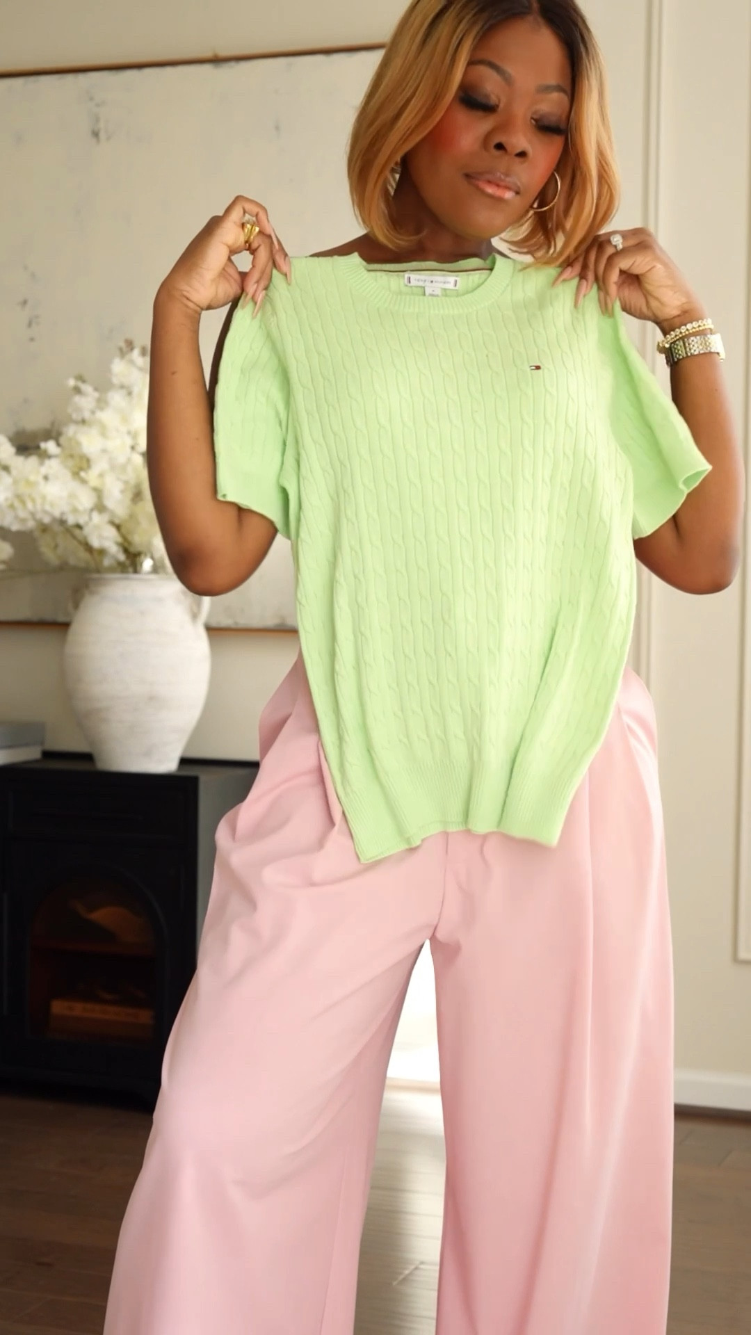 A quick Church OOTD 🌷 
My sweater is from @Tommy Hilfiger and it comes in tons of fun colors. Perfect for spring. Spring outfit ideas. Easter outfit , what to wear  now. 

#LTKgrwm #LTKMidsize #LTKootd