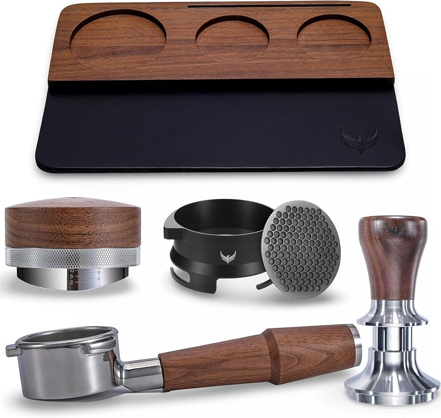 54mm Espresso Accessory Set For Breville Machines Includes Walnut & Leather Tamping Mat, Calibrat... | Amazon (US)