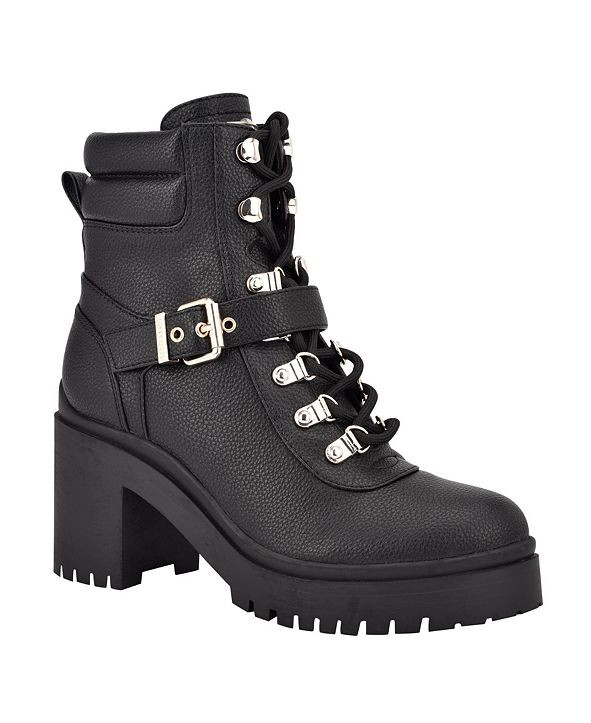 Women's Canaly Lug Sole Block Heel Combat Boots | Macys (US)