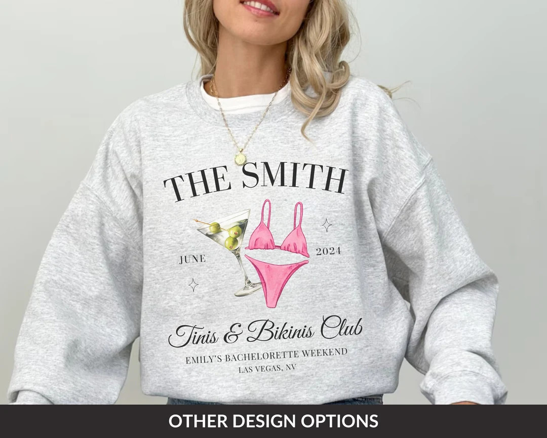 Custom Bikinis and Martinis Charleston Bachelorette Shirt for Bridal Party - Etsy | Etsy (US)