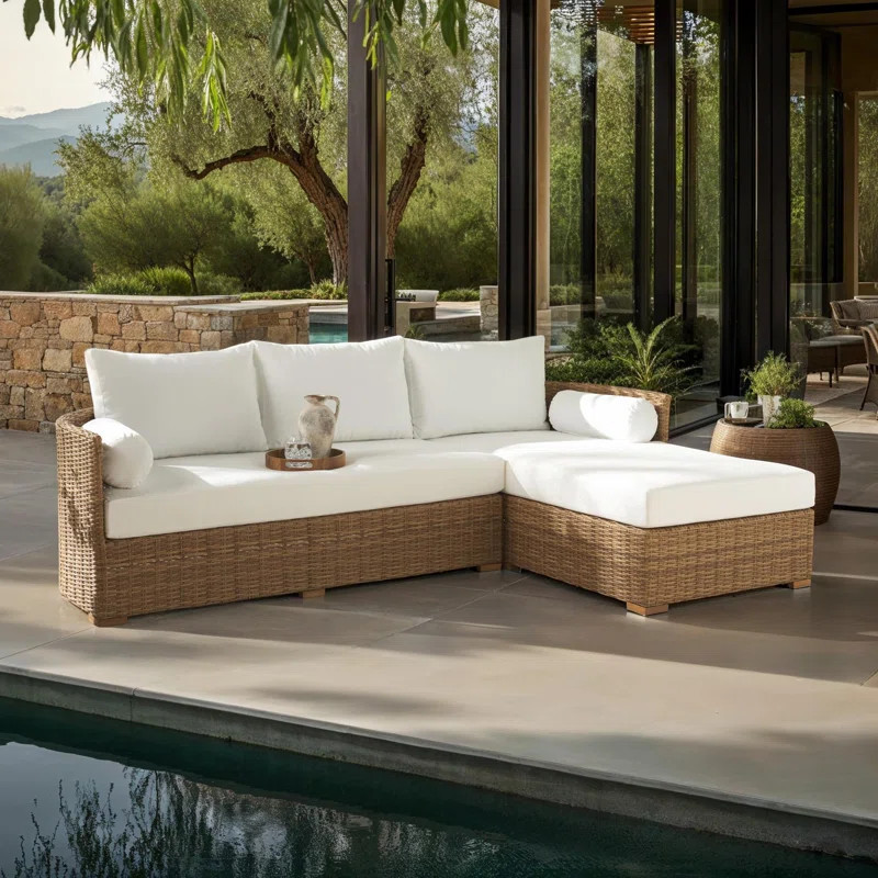 Maddie 99.7'' Polyethylene (PE) Wicker Outdoor Patio Sectional Set | Wayfair North America