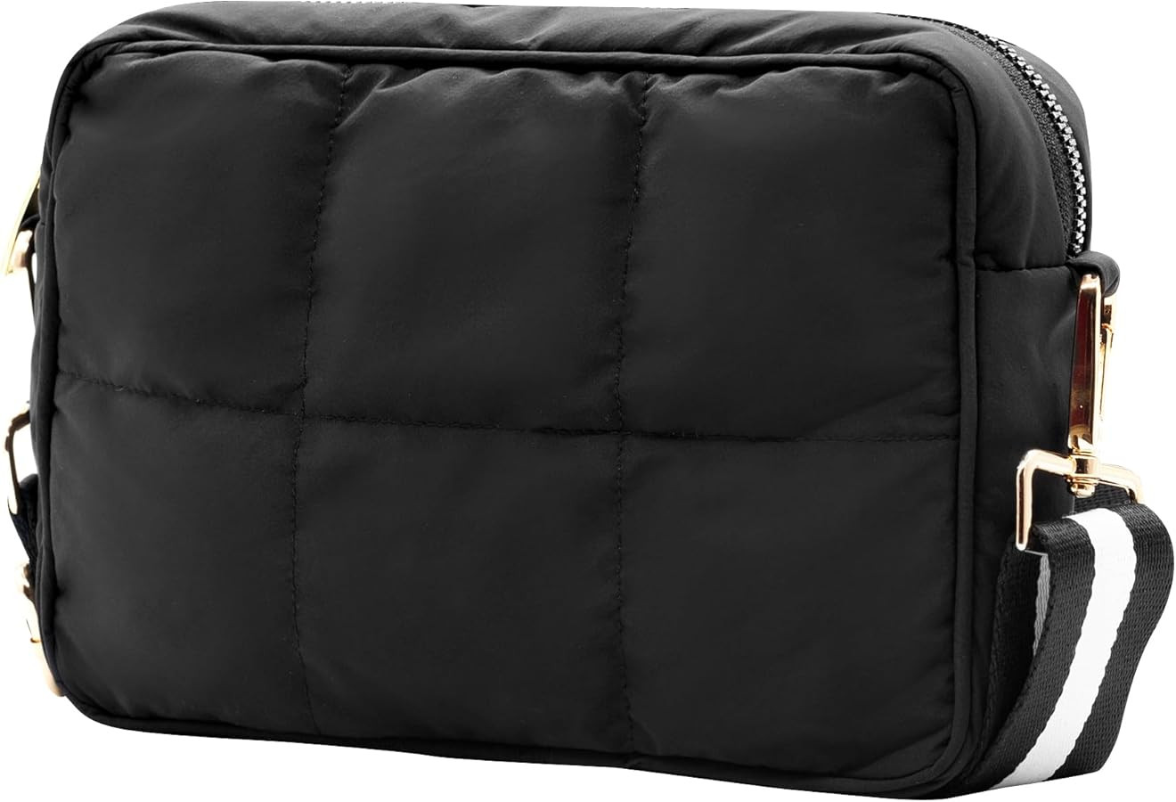 NAARIIAN Quilted Crossbody Bag for Women Puffer shoulder bag Guitar strap padded handbag designer... | Amazon (US)