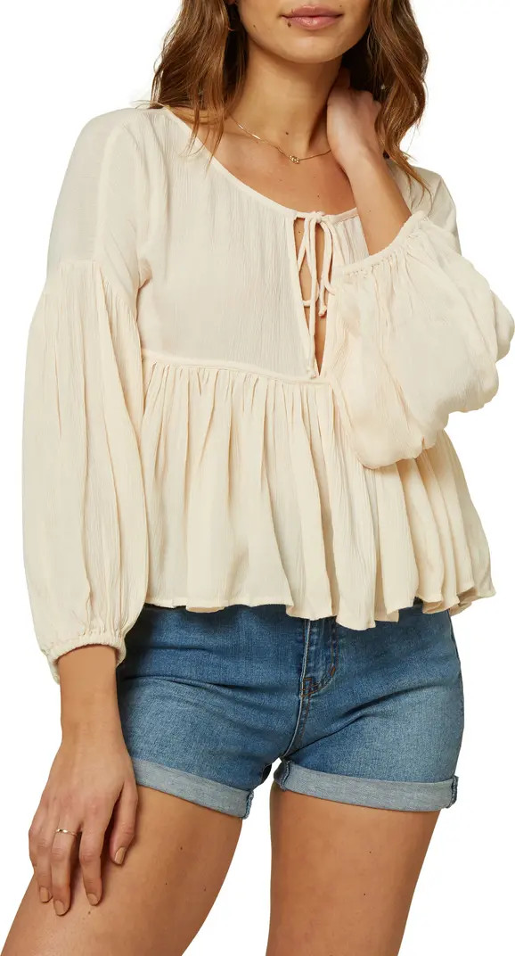 O'Neill Rosie Tie Neck Top | Nordstrom Rack