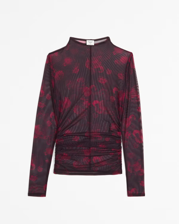 Women's The A&F Paloma Long-Sleeve Mesh Top | Women's New Arrivals | Abercrombie.com | Abercrombie & Fitch (US)