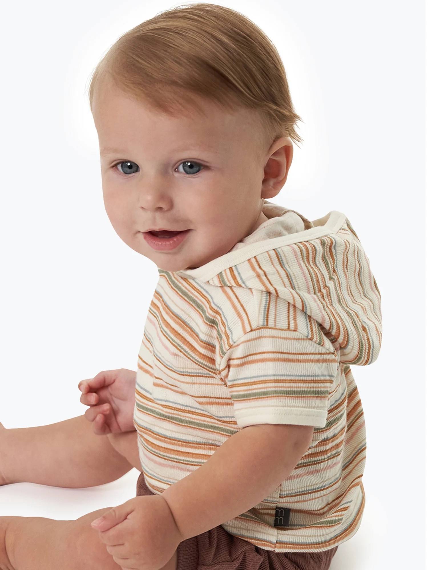 Modern Moments by Gerber Baby Neutral Organic Hooded Short Sleeve Top, Sizes 0/3 Months - 24 Mont... | Walmart (US)