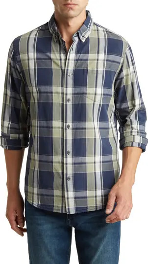 Slim Fit Plaid Poplin Button-Down Shirt | Nordstrom Rack