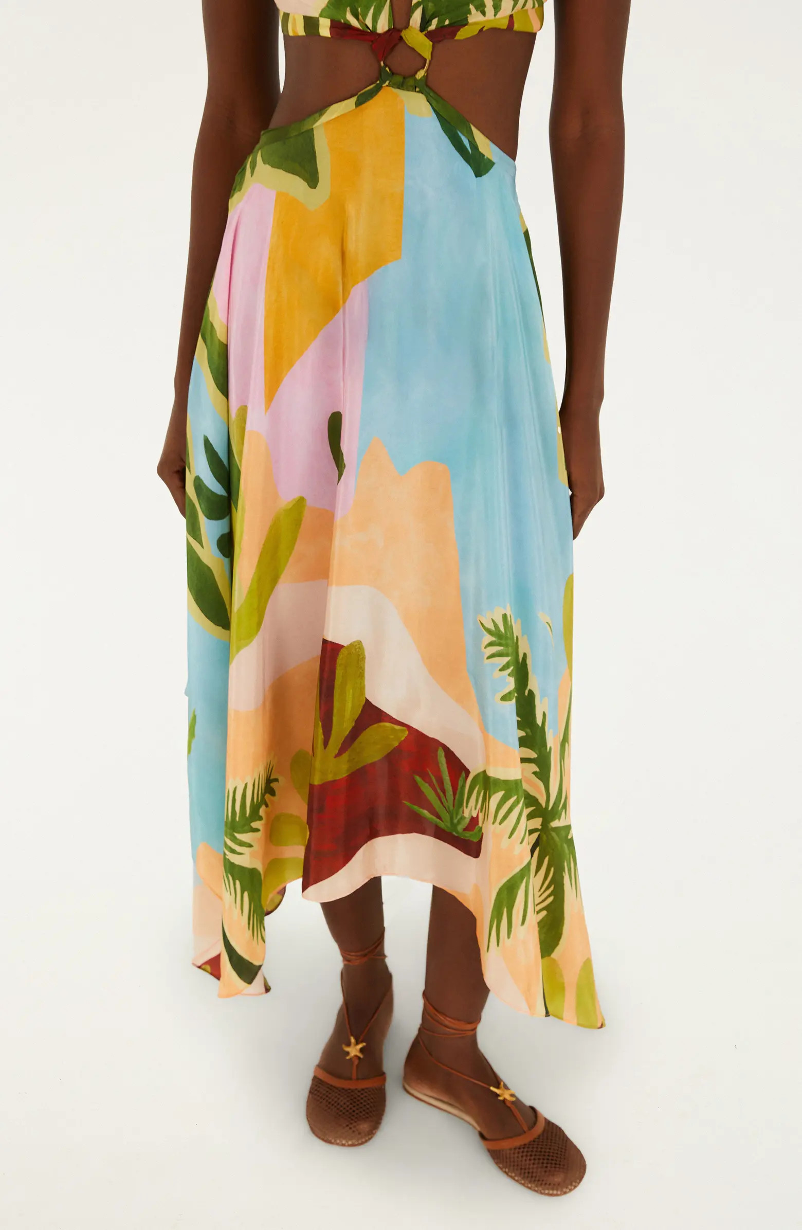 FARM Rio Tropical Painting Cutout Detail Maxi Dress | Nordstrom | Nordstrom