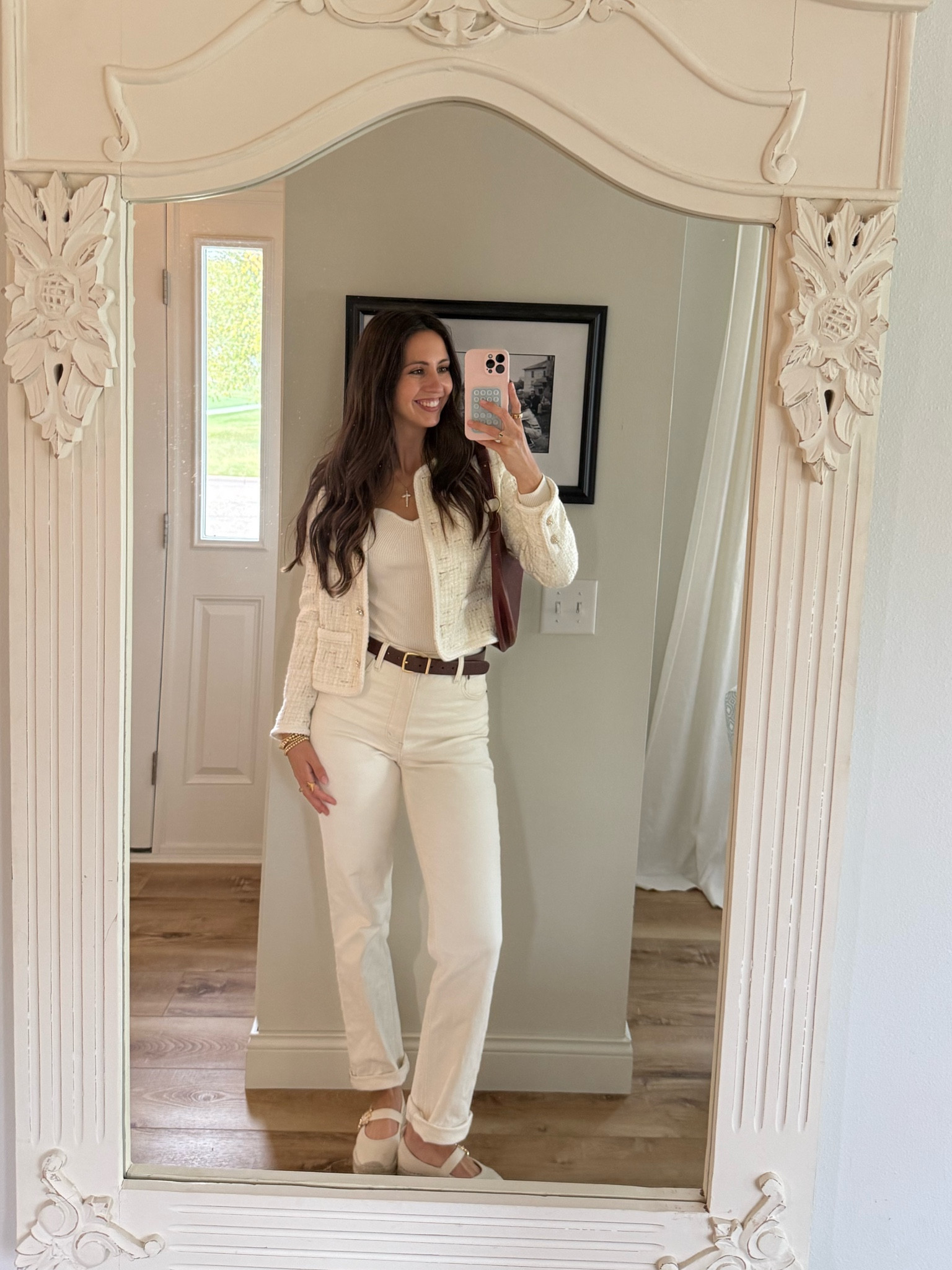 fall fashion, fall outfit, Abercrombie jeans, Abercrombie 90s straight leg jeans, old money outfit, modest outfit, classy outfit, goelia jacket, tweed jackett

#LTKStyleTip #LTKSeasonal #LTKShoeCrush