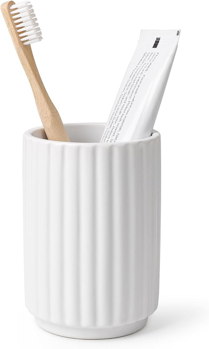Toothbrush Holder, Tooth Brush Holder for Bathroom - Ceramic Toothbrush Cup Toothbrush Holders Co... | Amazon (US)