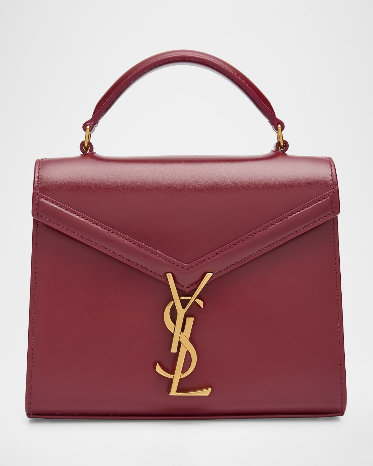 Cassandre Mini Monogram YSL Box Calf Top-Handle Bag | Neiman Marcus