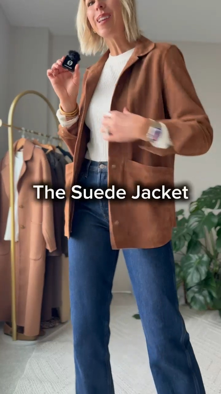 The Suede Jacket
That rich, velvety texture adds warmth and depth to any outfit.
It’s your everyday elevated layer—pair it with denim, dresses, or trousers.
💬 Think timeless, not trendy

+ fit tip: I recommend going up a size in this style jacket for a relaxed fit to be able to layer with thick sweaters. 

I’m wearing a size Medium in this suede jacket. 

#LTKStyleTip #LTKSeasonal #LTKOver40