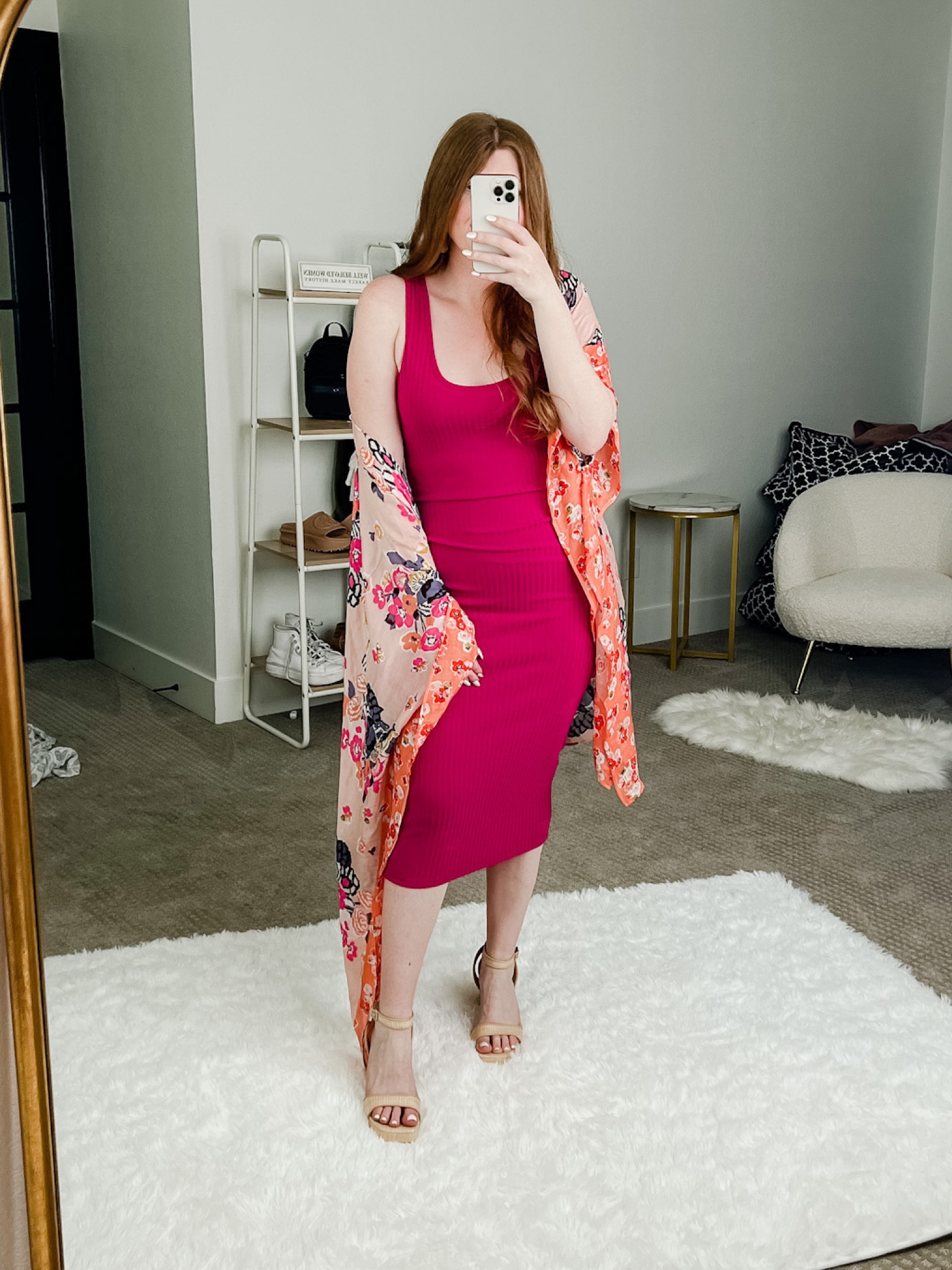 Date night outfit from amazon. Girls night out outfit. Love this midi dress size large with shapewear. Kimono from amazon too! 

#LTKSeasonal #LTKstyletip #LTKunder50