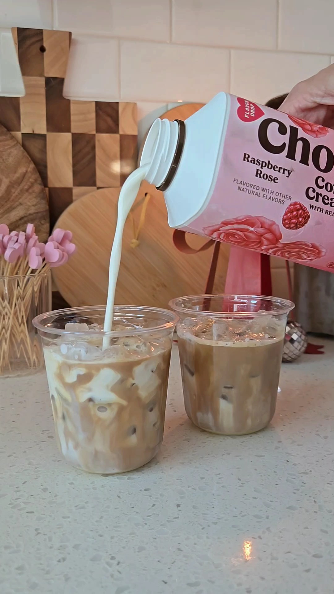 #ad Wasn’t sure how I’d feel about a raspberry rose latte, but this one surprised me 🌹☕️ The new Chobani Raspberry Rose Creamer is light, smooth, and not overpowering over iced coffee. I added a little white chocolate and a whipped pink topping for fun.Limited-time flavor at Target linked here 🤍#chobanicreamer #targetpartner #icedcoffee #ltkit

#LTKSeasonal #LTKfoodie #LTKmorningroutine