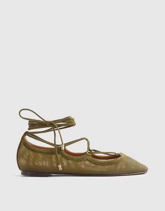 The Greta Lace-Up Ballet Flat | Madewell