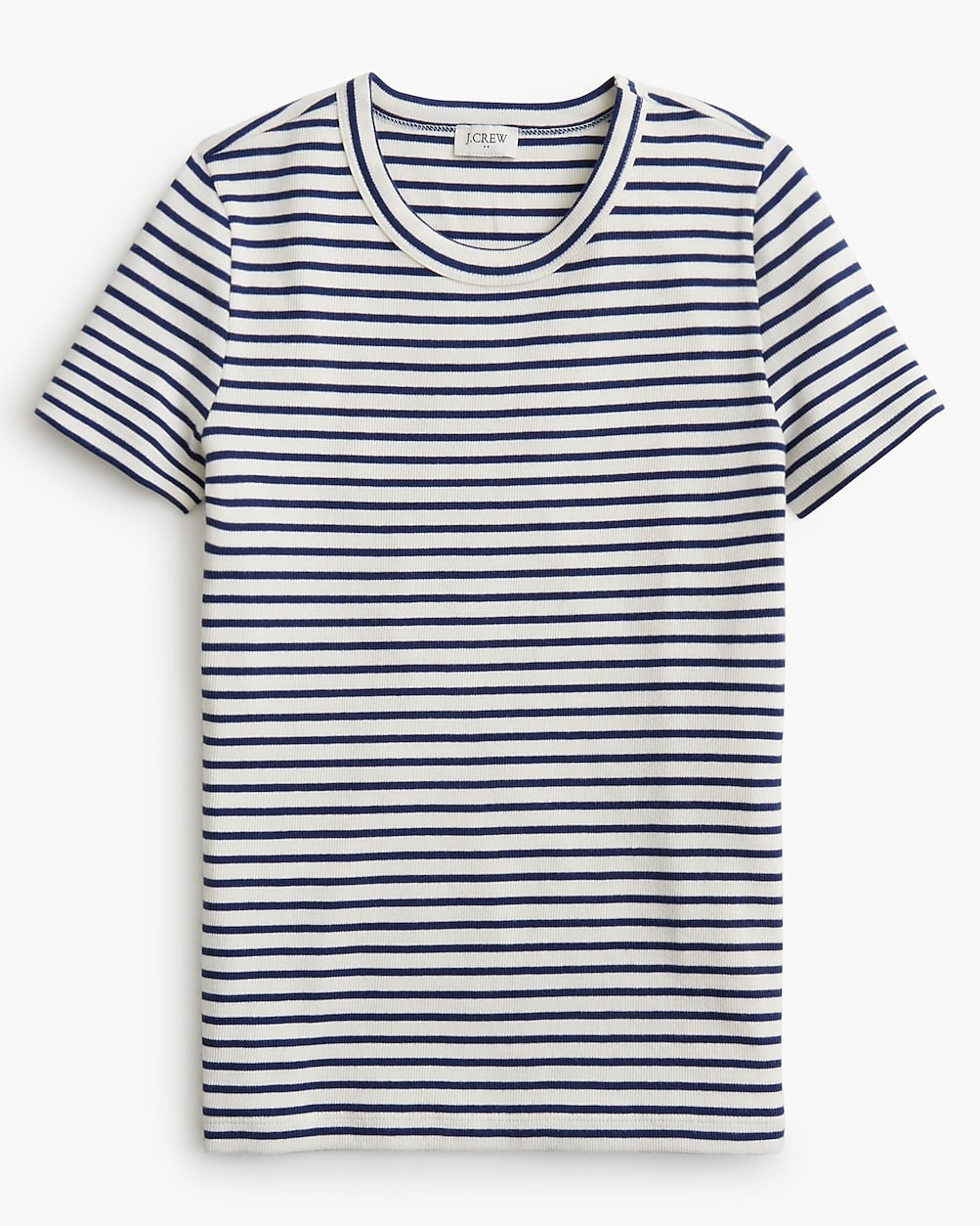 Striped ribbed crewneck tee | J.Crew Factory