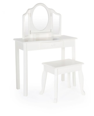 Kids Classic White Vanity and Stool, White | Ashley Homestore