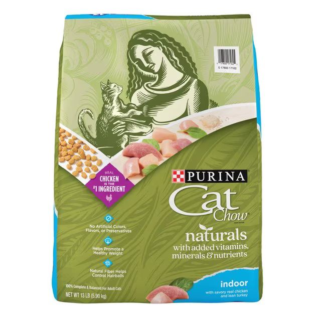 CAT CHOW Naturals Indoor with Real Chicken & Turkey Dry Cat Food, 13-lb bag - Chewy.com | Chewy.com