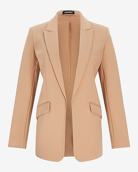 Luxe Comfort Knit Open Front Peak Lapel Boyfriend Blazer | Express