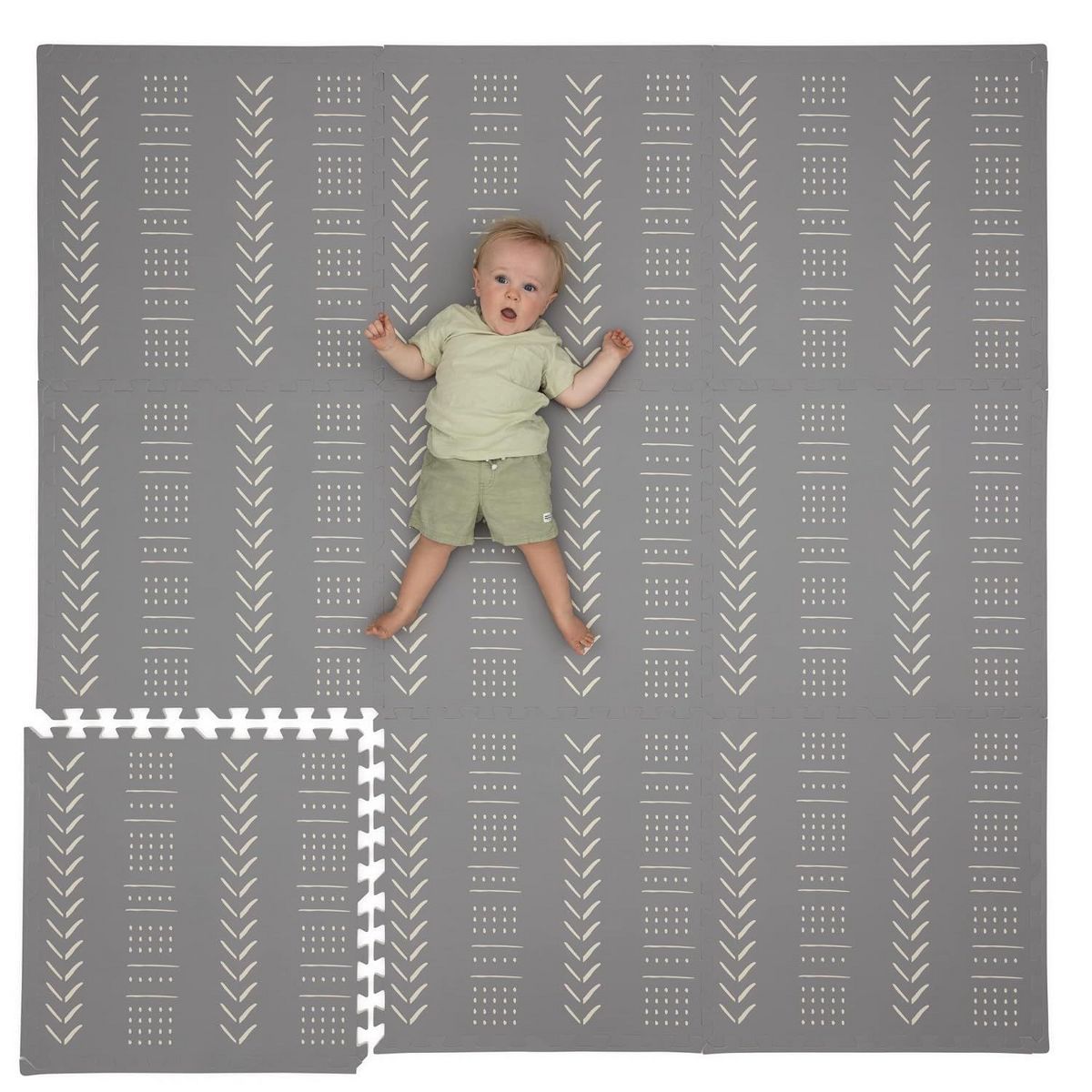 CHILDLIKE BEHAVIOR 72" x 72" Non-Toxic Soft Baby Play Mat, X-Large Gray | Target