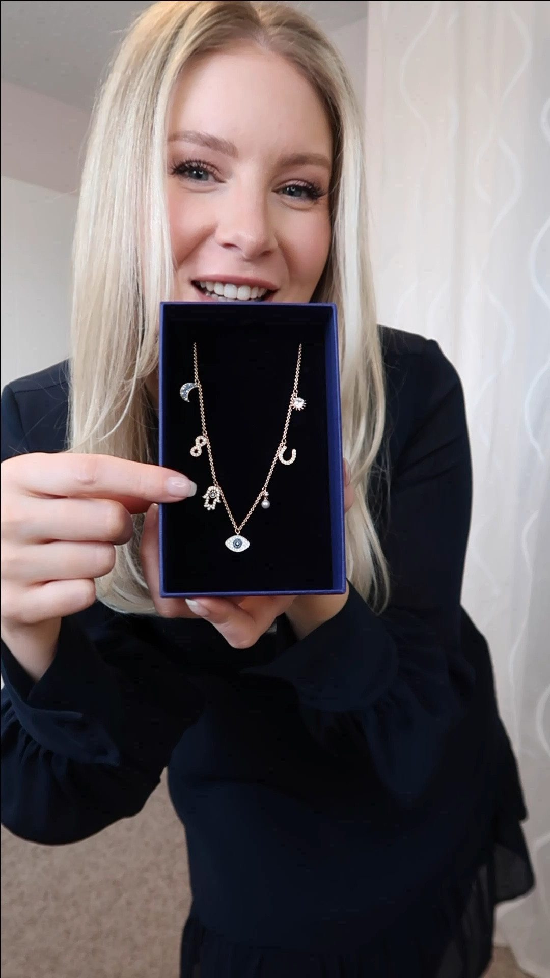 Wearing this Swarovski Crystal Necklace for good luck! This gorgeous Swarovski necklace has so many lucky charms filled with white & blue crystals✨ This dress is also perfect for spring!

Tags: jewelry, jewellery, good luck charms, rose gold necklace, navy blue dress, spring fashion, dress, date night, wedding guest, 

#LTKSeasonal #LTKFind #LTKfit